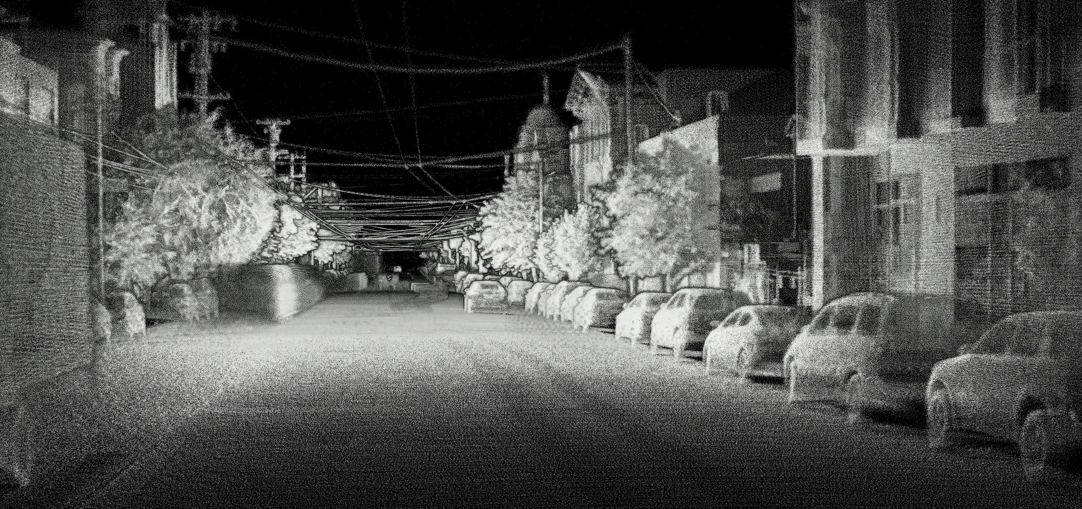 detailed view of short-range lidar sensor output